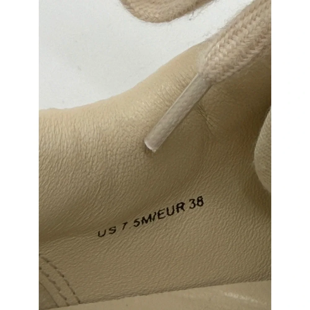 Vince Leather Low Top Sneakers Cream Off White Gum Sole Lace Up Trainers